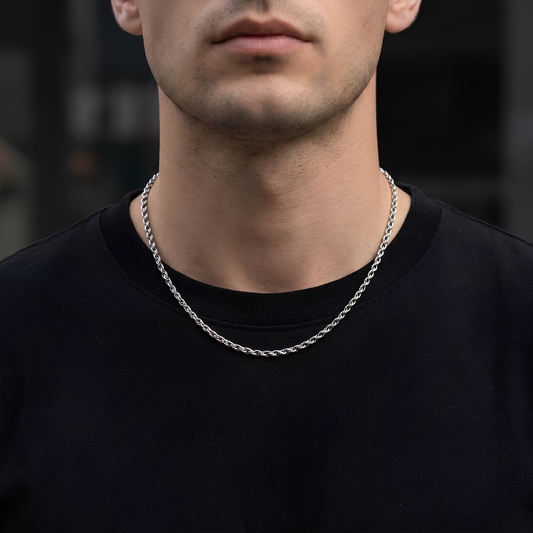 AERIK Flame Link Chain Necklace for Men – Stainless Steel Anti-Tarnish Streetwear Chain